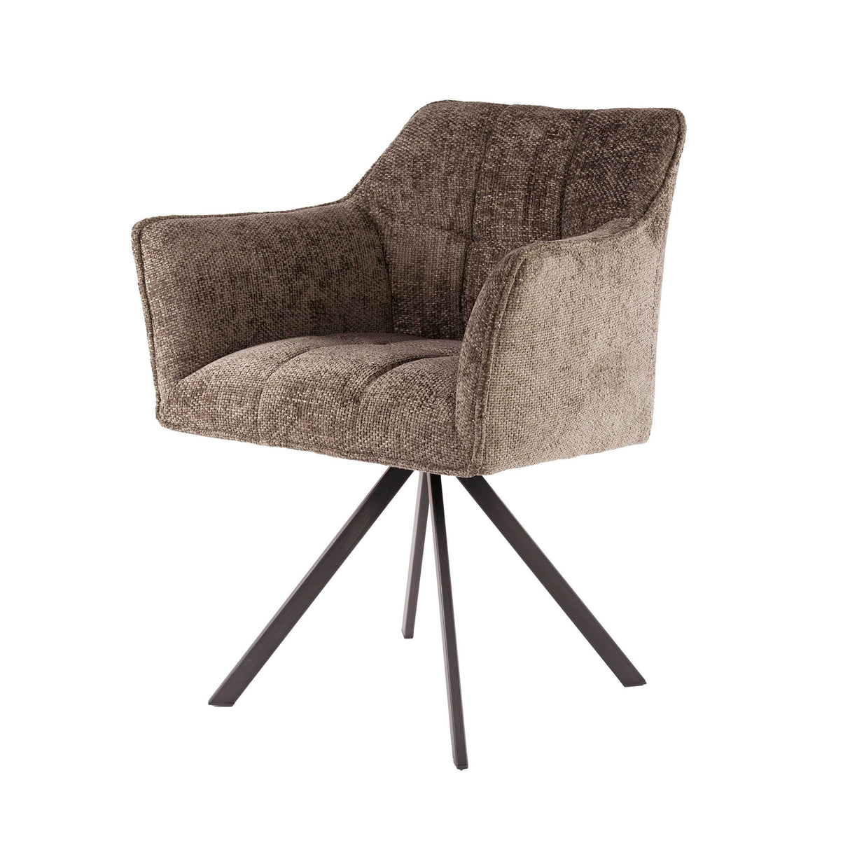 Juego de 2 sillas de comedor Lino chenilla tela Rich Taupe giratorias 