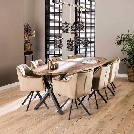 Silla de comedor Lino Hoven Champagne Giratoria 