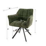 Silla de comedor Lino Verde Giratoria 