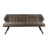 Banco de comedor Lino Chenille Tela Rico Taupe 180 cm Con Cuadros 