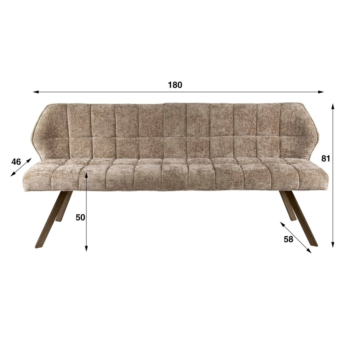 Sofá de comedor Grid Chenille Marrón