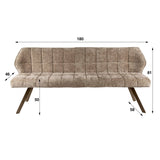 Sofá de comedor Grid Chenille Marrón