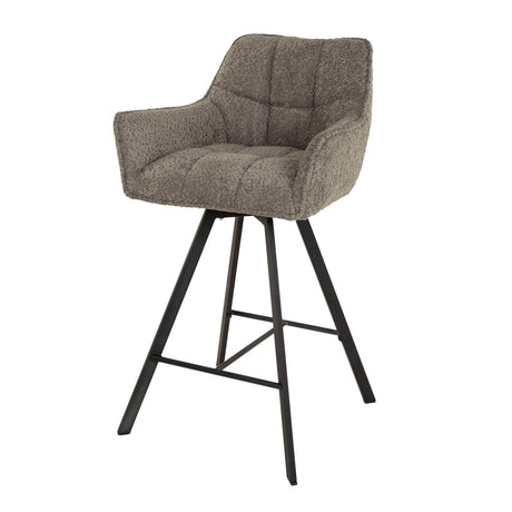 Set van 2 Barkrukken Lino Bouclé Taupe Draaibaar