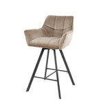 Set van 2 Barkrukken Lino Velvet Champagne Draaibaar