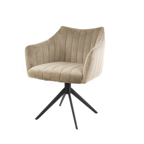Set van 2 eetkamerstoelen Monaco draaibaar Velours Champagne