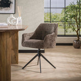 Conjunto de 2 sillas de comedor Chia Rich Tela Taupe Giratorias 