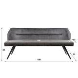 Banco de comedor de terciopelo Marianne Anthracite 188 cm