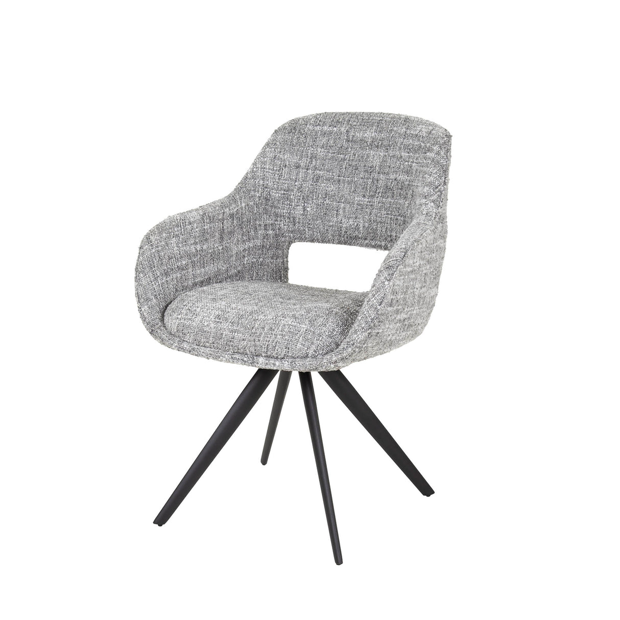 Set van 2 Eetkamerstoelen Springo Draaibaar Stof Staalgrijs