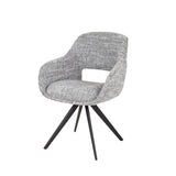Set van 2 Eetkamerstoelen Springo Draaibaar Stof Staalgrijs