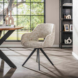 Juego de 2 sillas de comedor Springo giratorias Eagle Crème 