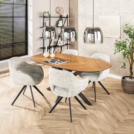 Set van 2 Eetkamerstoelen Springo Draaibaar Eagle Crème