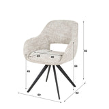 Juego de 2 sillas de comedor Springo giratorias Eagle Crème 