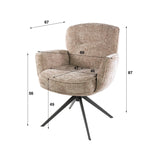 Set de 2 sillas de comedor Savona giratorias Hoven color arena 