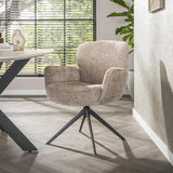 Set de 2 sillas de comedor Savona giratorias Hoven color arena 