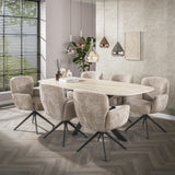 Set de 2 sillas de comedor Savona giratorias Hoven color arena 