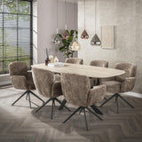 Conjunto de 2 sillas de comedor Milano giratorias Hoven color champán brillante 