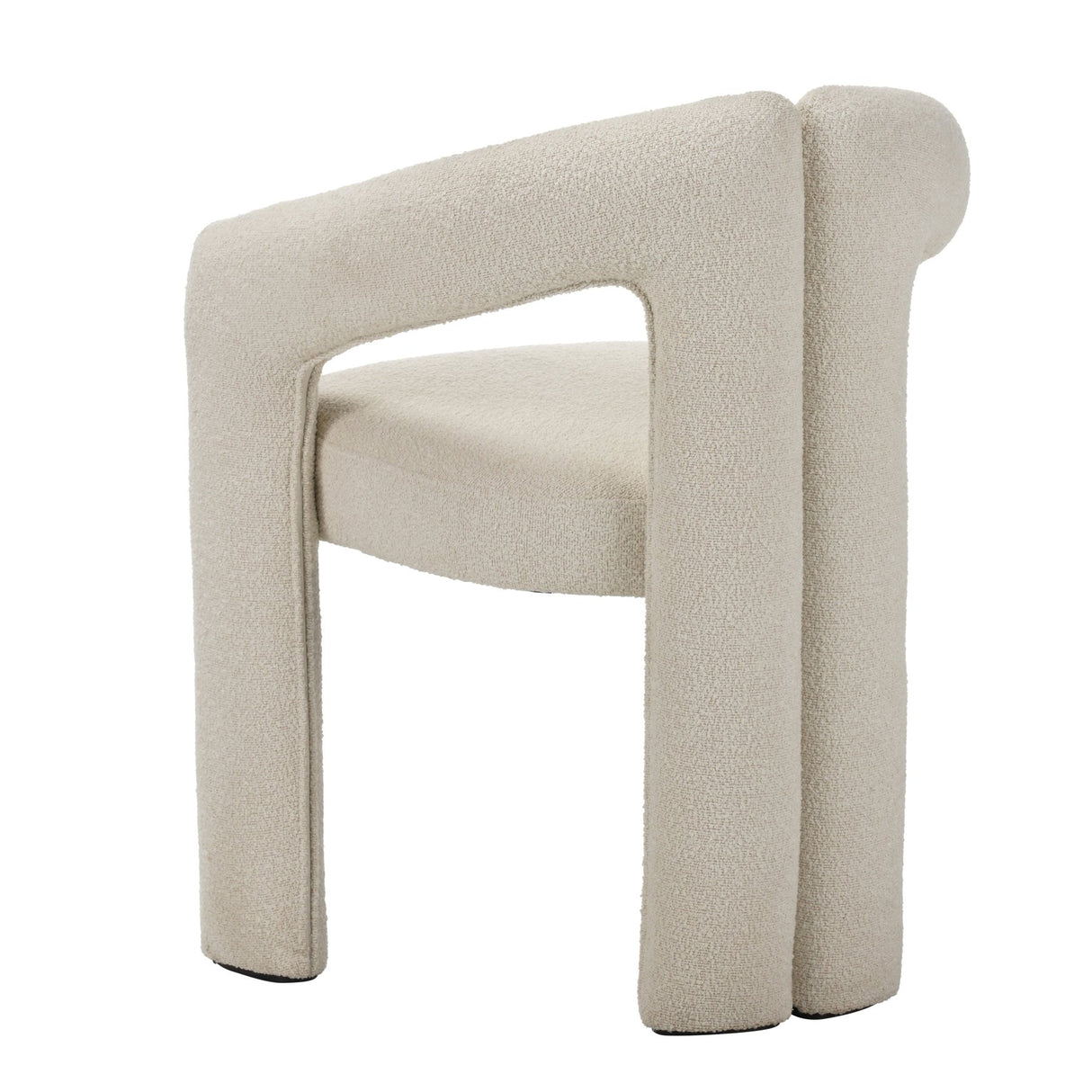 Diseño Silla de Comedor Marfil Bouclé Marrón - Tejido Completo 