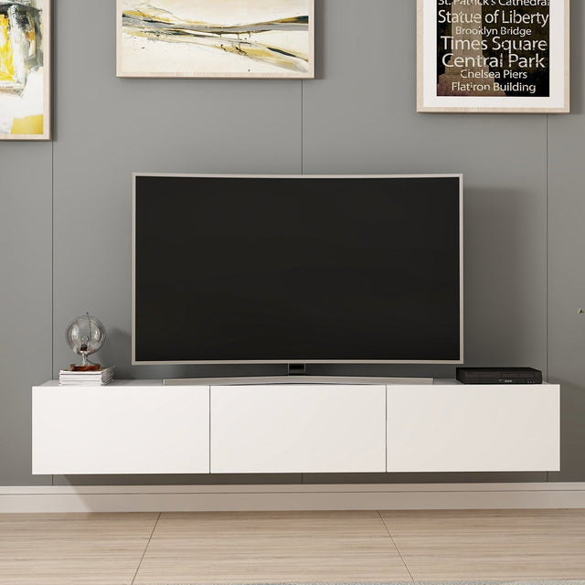 TV Meubels - TV Meubel Set Rigel Wit Melamine 180x30x32 cm - Dimehouse