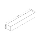 TV Meubels - TV Meubel Set Rigel Wit Melamine 180x30x32 cm - Dimehouse