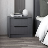 Nachtkastjes - Nachtkastje Kale Luxe Antraciet Melamine 45x53x45 cm - Dimehouse