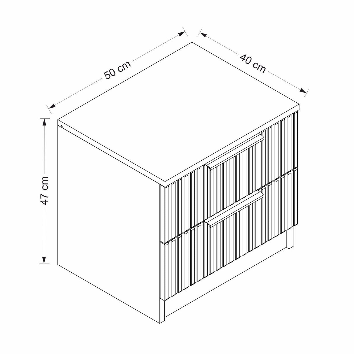 Nachtkastjes - Nachtkastje Kala Plus Wit Melamine 50x47x40 cm - Dimehouse