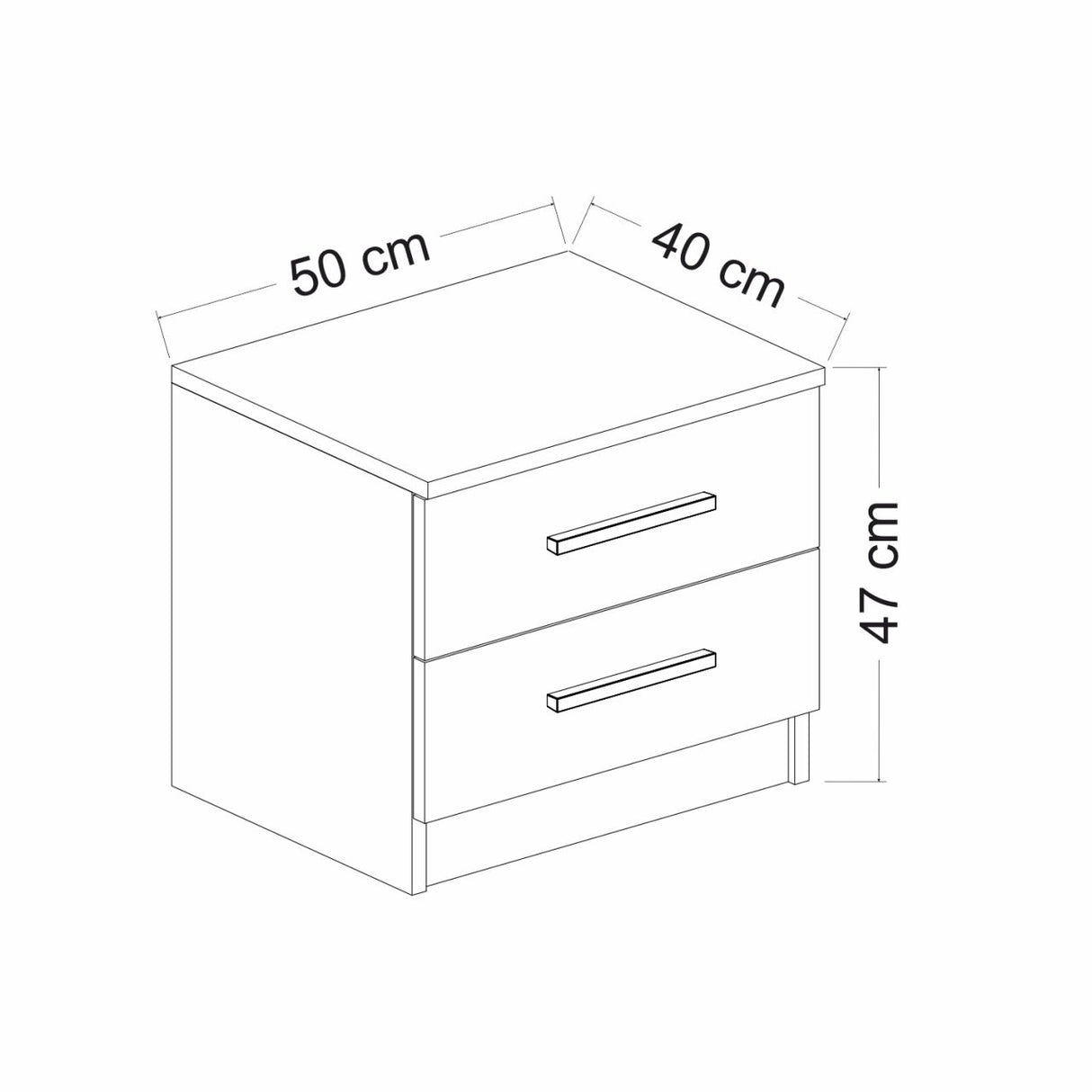 Nachtkastjes - Nachtkastje Kale Walnoot Melamine 50x40x47 cm - Dimehouse