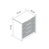 Ladekasten - Ladekast Kala Luxe Steen Melamine 72x77x45 cm - Dimehouse