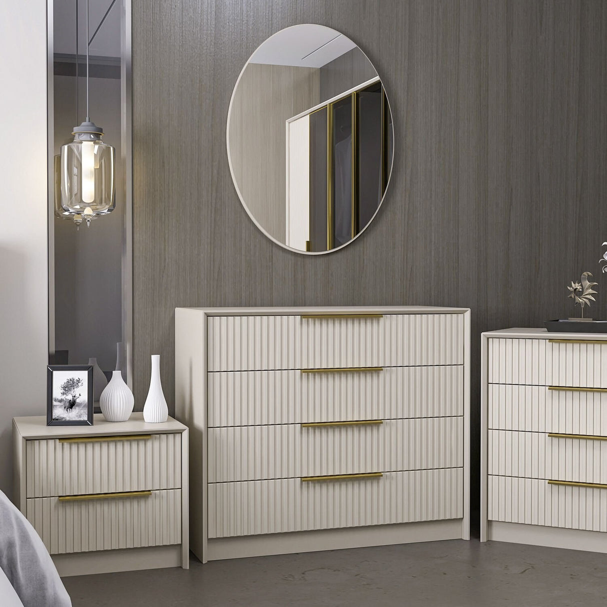 Ladekasten - Ladekast Kale Luxe Steen Melamine 100x85x45 cm - Dimehouse