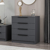 Ladekasten - Ladekast Kale Antraciet Melamine 72x77x42 cm - Dimehouse