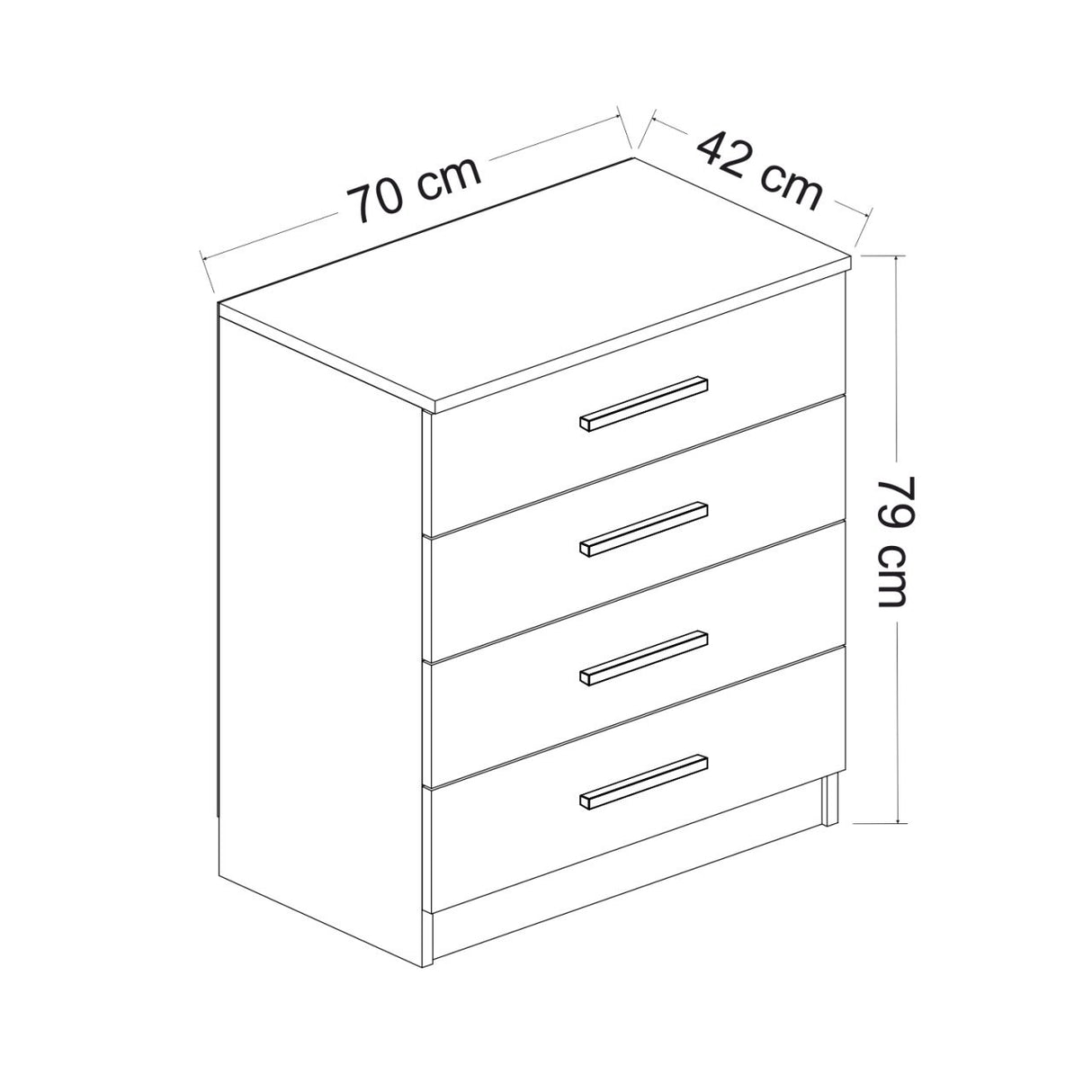 Ladekasten - Ladekast Kale Walnoot Melamine 70x42x79 cm - Dimehouse