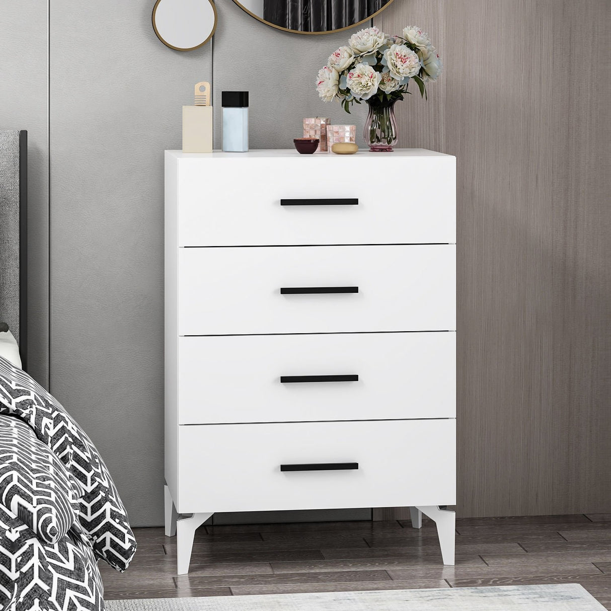 Ladekasten - Ladekast Kale Wit Melamine 72x106x47 cm - Dimehouse