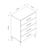 Ladekasten - Ladekast Kale Wit Melamine 72x106x47 cm - Dimehouse