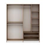 Kledingkasten - Kledingkast Elina Wit Goud Melamine 185x208x52 cm - Dimehouse