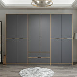 Armario Elina antracita oro melamina 277x208x52 cm