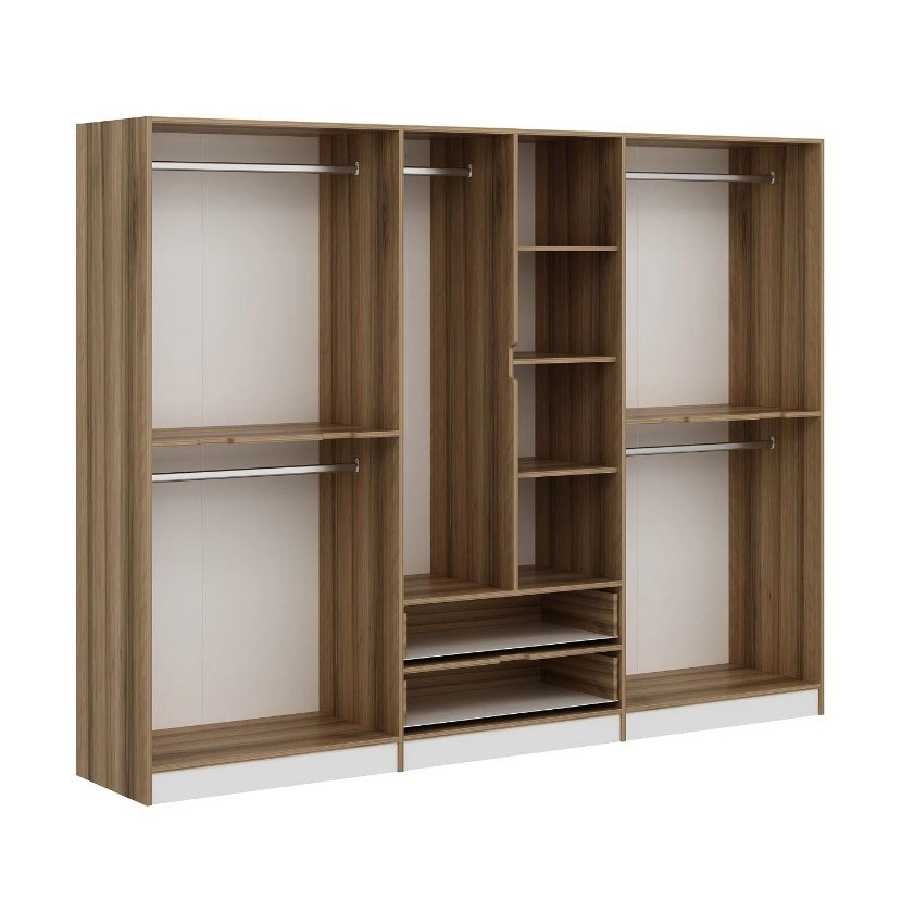 Armario Elina Gold White Melamine 277x208x52 cm