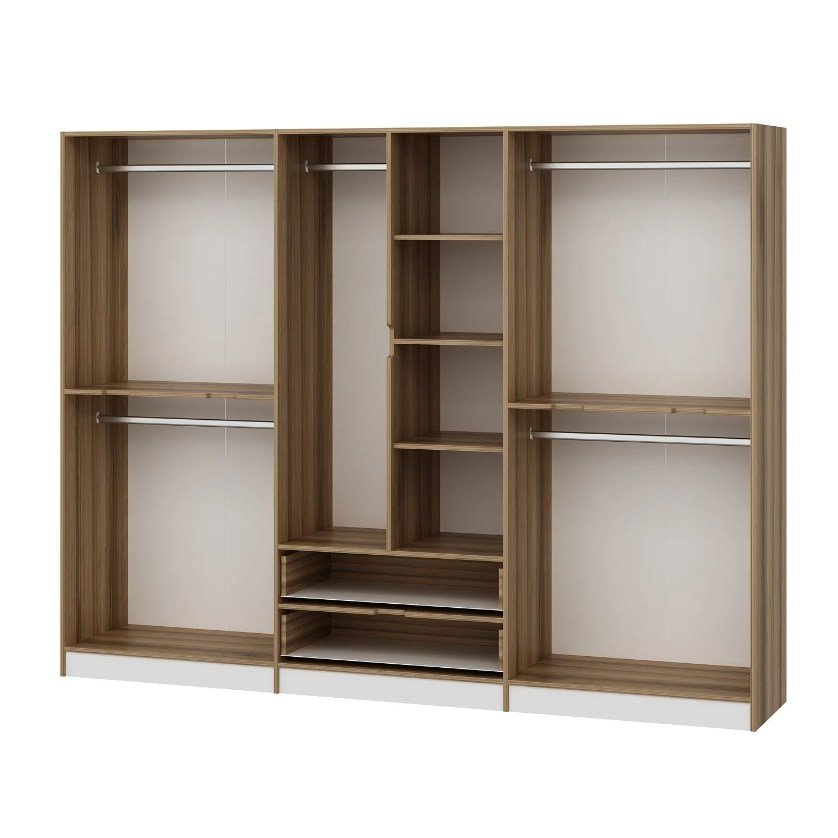 Armario Elina Gold White Melamine 277x208x52 cm