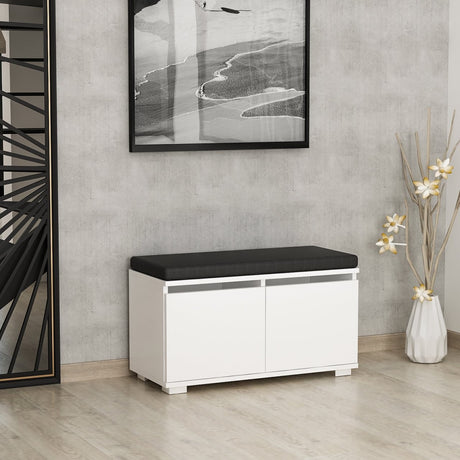 Gabinete de zapato Drago White Melamine 80x42x35 cm