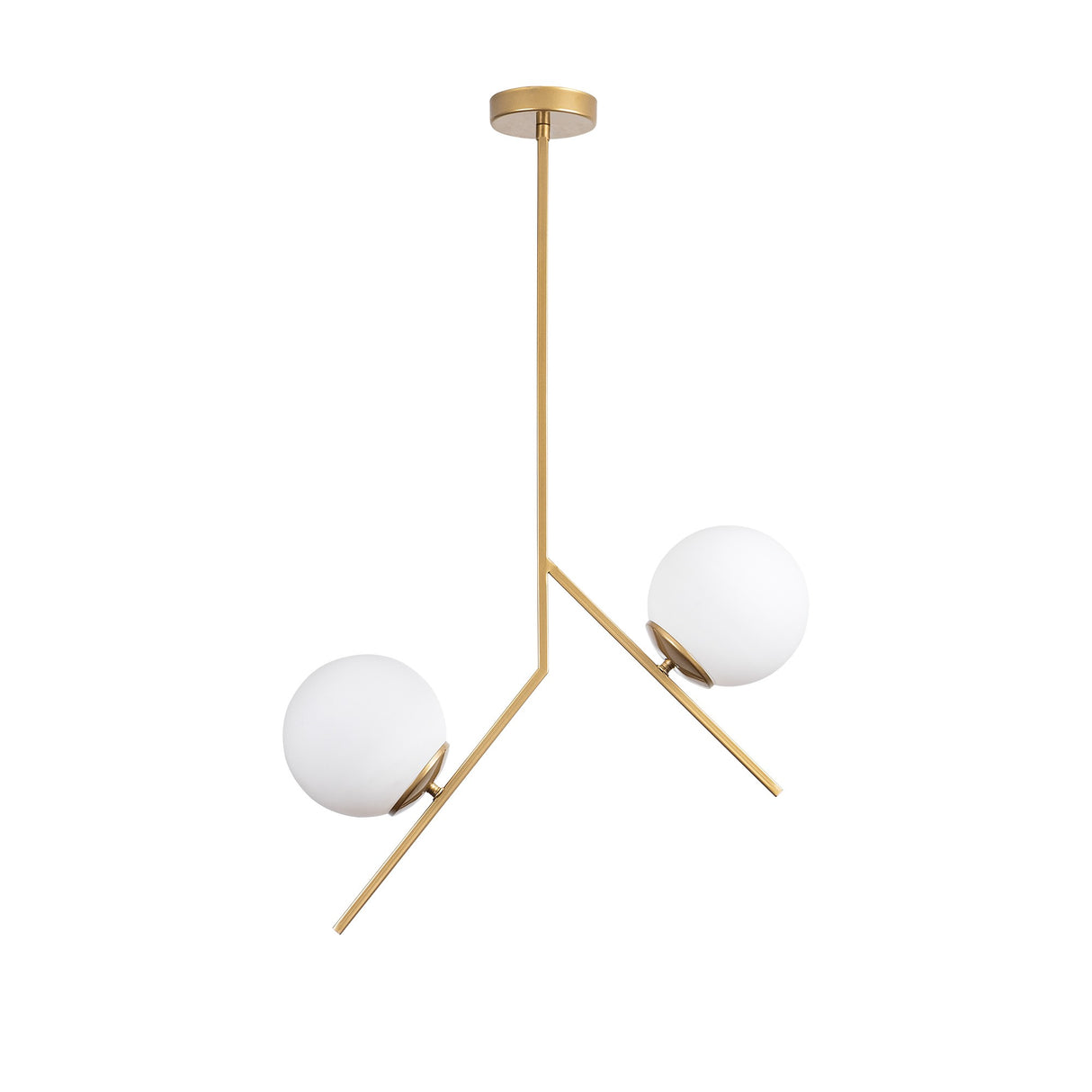 Hanglamp 2-lichts Goud Glas Nimbus