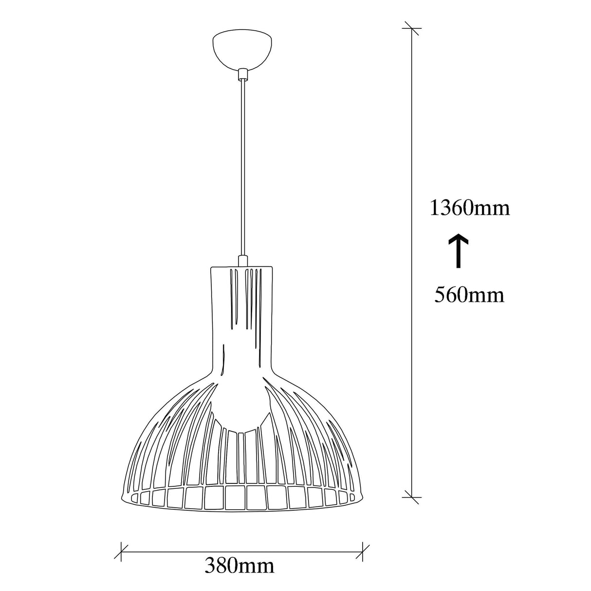 Hanglamp 1-lichts Zwart Metaal Quartz