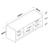 Schoenenkasten - Schoenenkast Samos Wit Walnoot Melamine - Dimehouse