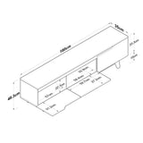 TV Meubels - TV Meubel Osiris Wit Licht Walnoot Melamine 180x48,6x35 cm - Dimehouse