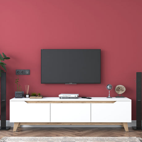 Muebles de TV Osiris White Light Nuez melamina 180x48.6x35 cm
