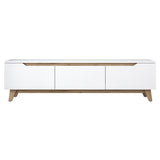 TV Meubels - TV Meubel Osiris Wit Licht Walnoot Melamine 180x48,6x35 cm - Dimehouse