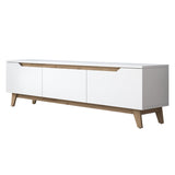 TV Meubels - TV Meubel Osiris Wit Licht Walnoot Melamine 180x48,6x35 cm - Dimehouse