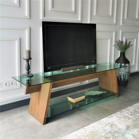 Muebles de TV Coral Vaso verde nogal 158x45x40 cm