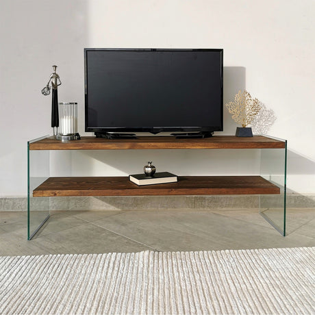 Muebles de TV Coral Walnut Dennenhout 120x45x35 cm