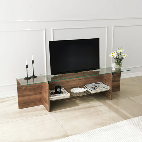 Muebles de TV Escape TV TV Glass de nogal 158x40x35 cm