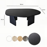 Mesa de centro Rock ovalada negra 100 x 60 cm compuesto de madera revestida de melamina
