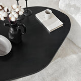 Mesa de centro Rock ovalada negra 100 x 60 cm compuesto de madera revestida de melamina
