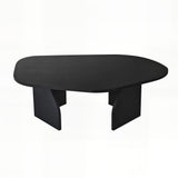 Mesa de centro Rock ovalada negra 100 x 60 cm compuesto de madera revestida de melamina